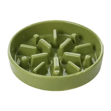 Spark Ceramic Slow Feeder Dog Bowl - Green