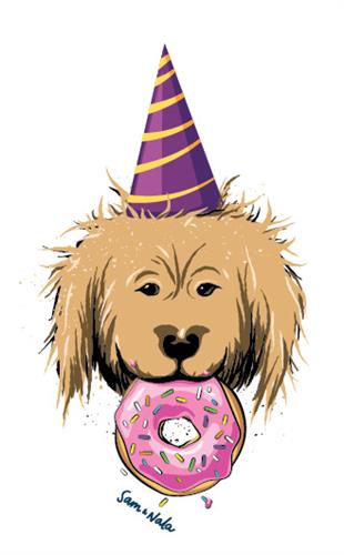 Dog Donut Party Sticker