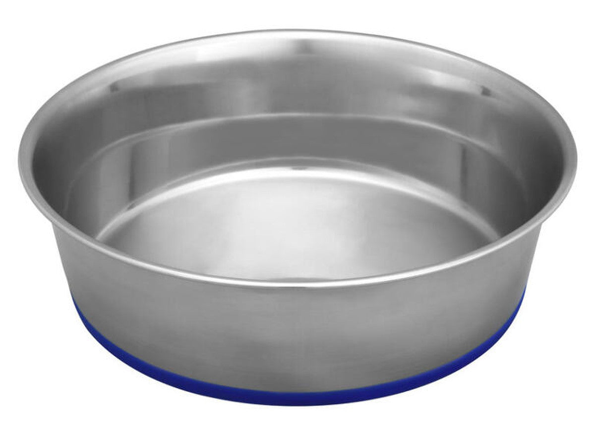 IndiPets Stainless Steel Feeding & Water Dish with Rubber Base