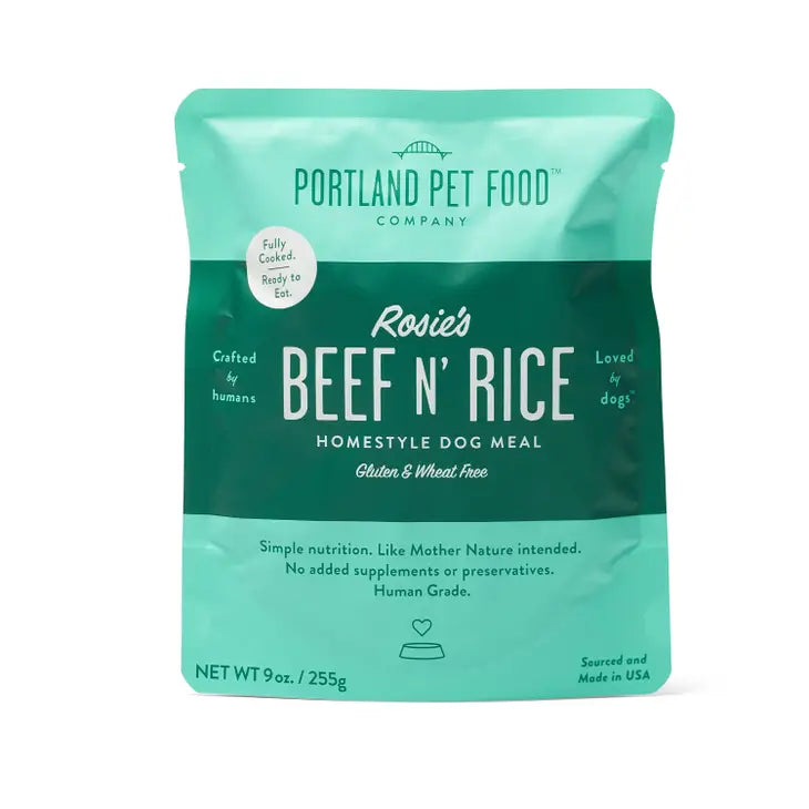 Beef & Rice Dog Food Pouch | Portland Pet