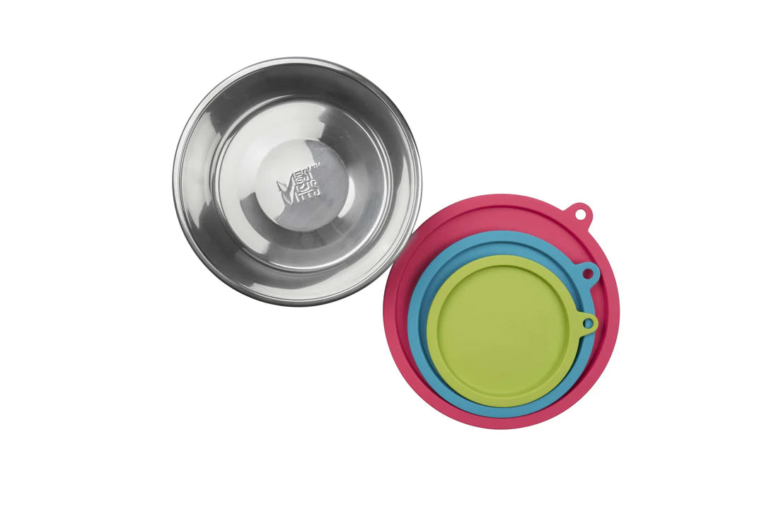 Stainless Steel Dog Bowl & Lid Set | Messy Mutts