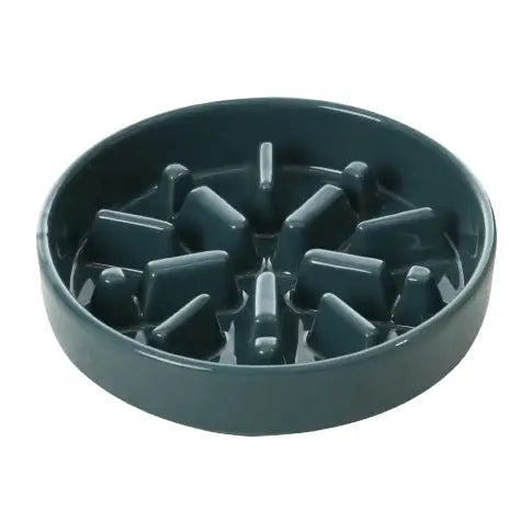 Spark Ceramic Slow Feeder Dog Bowl - Blue