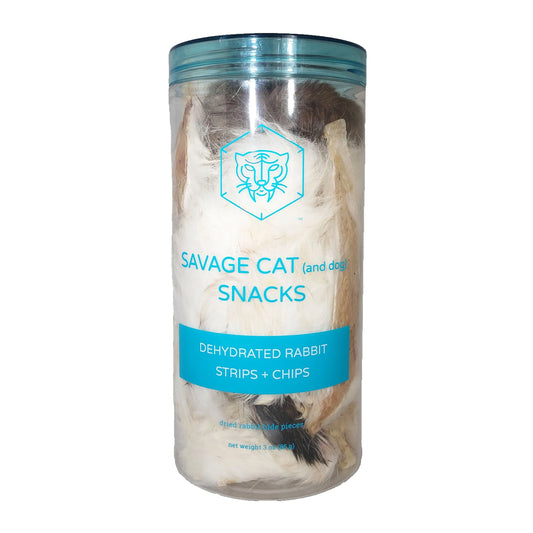 Dehydrated Rabbit Strips + Chips | Savage Cat