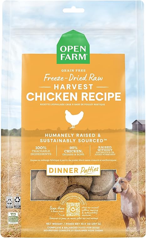 Open Farm Freeze-Dried Raw Patties, Harvest Chicken