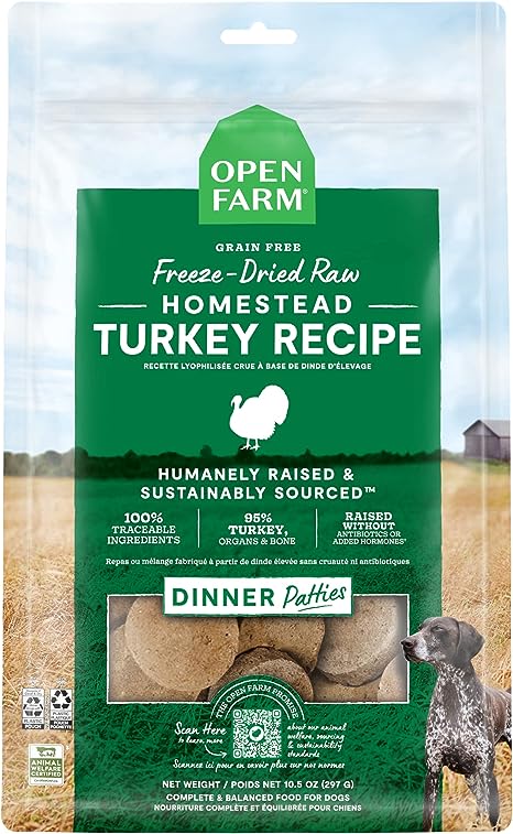 Open Farm Freeze-Dried Raw Patties, Homestead Turkey