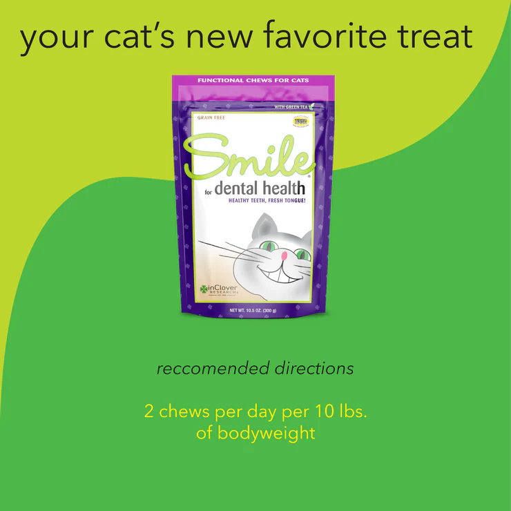 SMILE, Dental Support Supplement Soft Chew for Cats | inClover