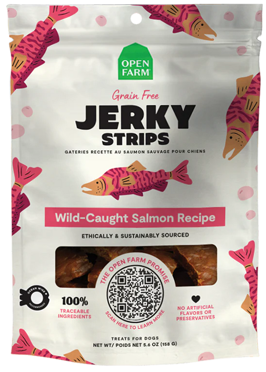 Open Farm Grain-Free Wild-Caught Salmon Jerky Strips