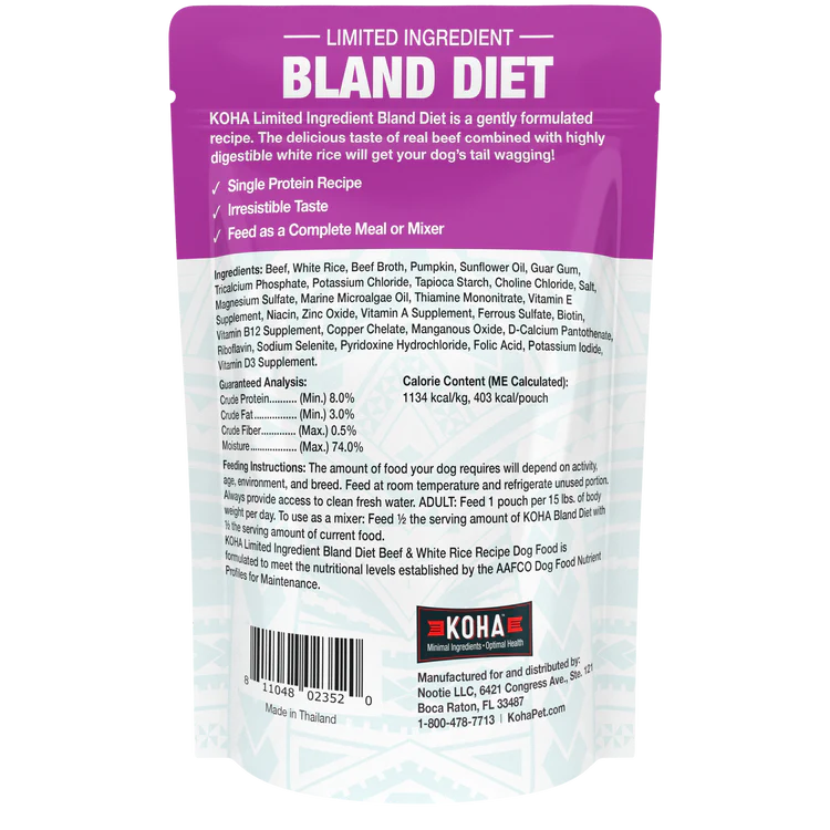 KOHA Limited Ingredient Bland Diet Beef & White Rice Recipe for Dogs