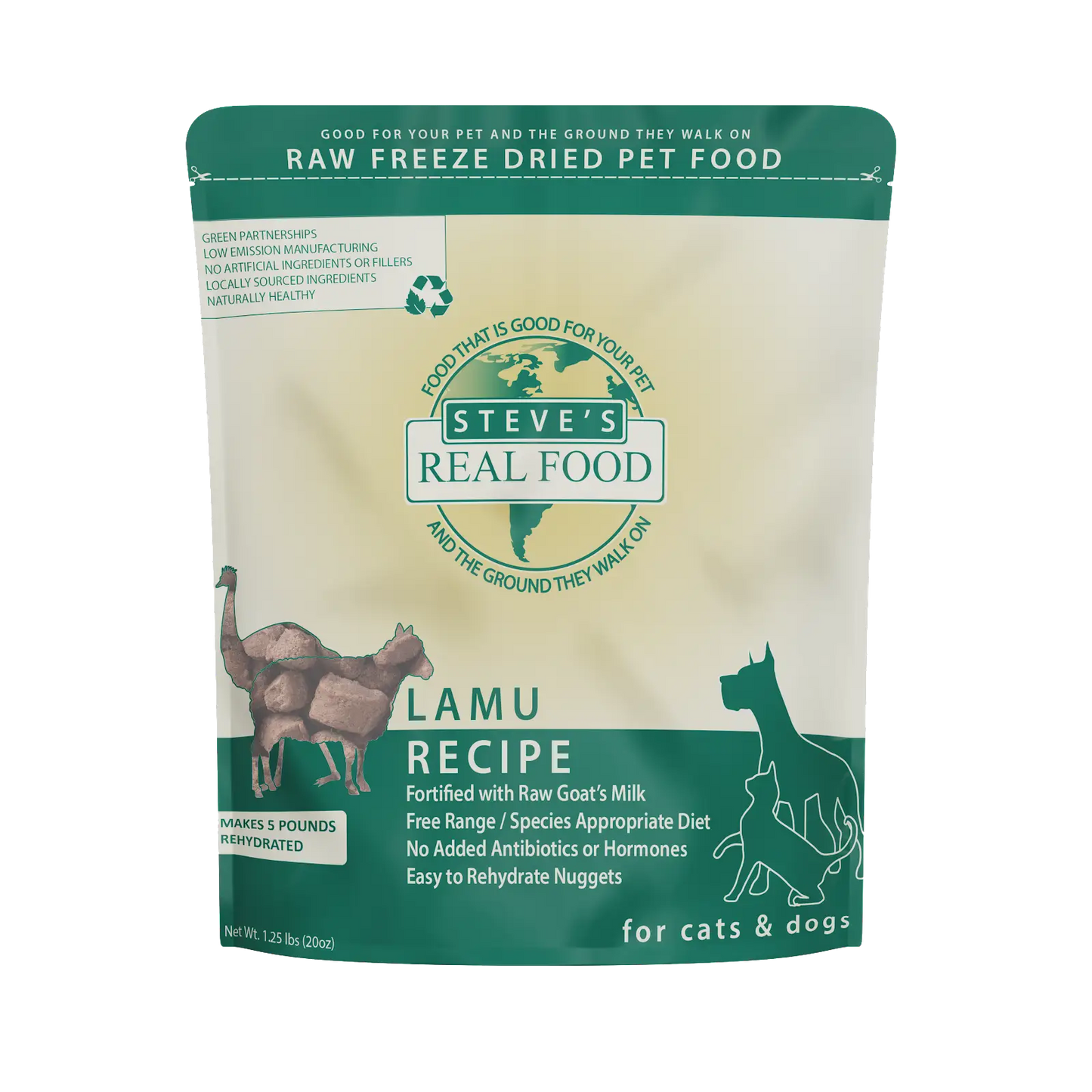 Freeze Dried Raw Lamu Dog & Cat Food | Steve's Real Food