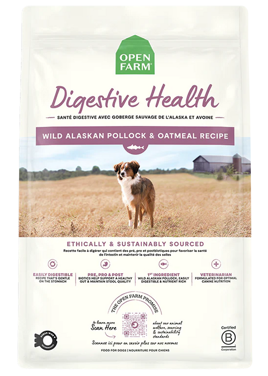 Open Farm Digestive Health, Wild Alaskan Pollock & Oatmeal Dry Dog Food