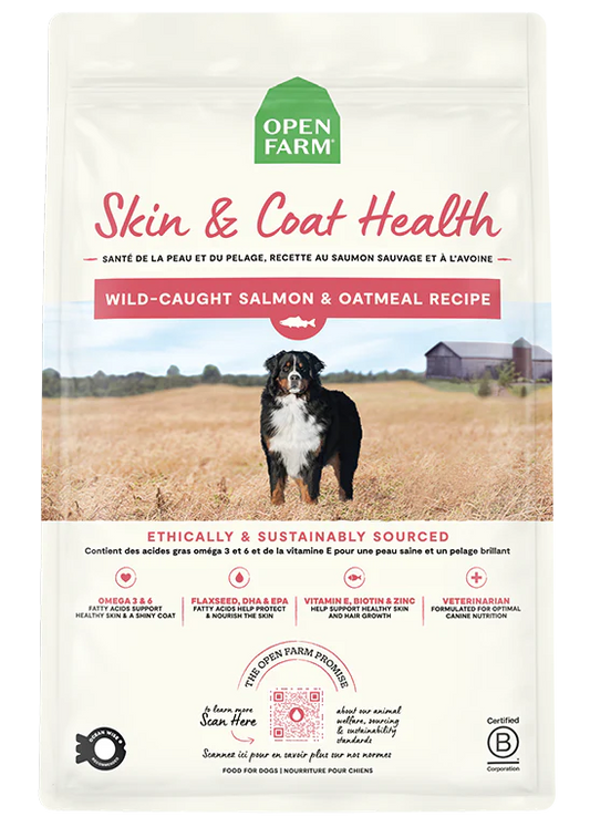 Open Farm Skin & Coat Health, Wild-Caught Salmon & Oatmeal Dry Dog Food