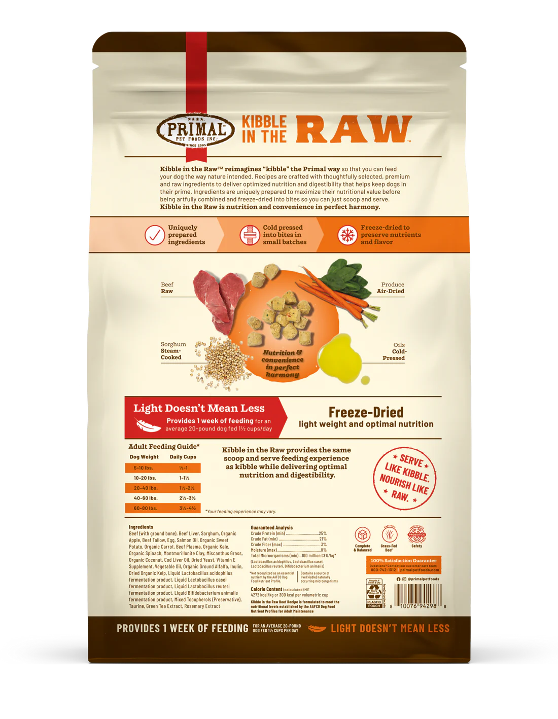 Primal Kibble in the Raw Dog Food Beef Recipe