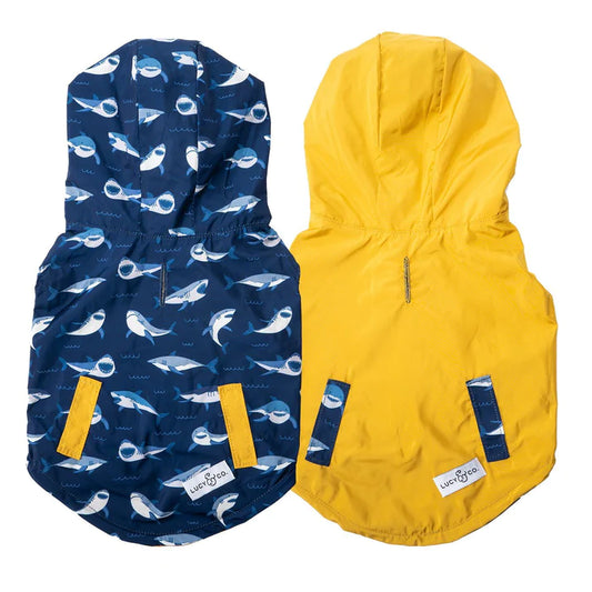 Shark Attack Reversible Raincoat | Lucy & Co