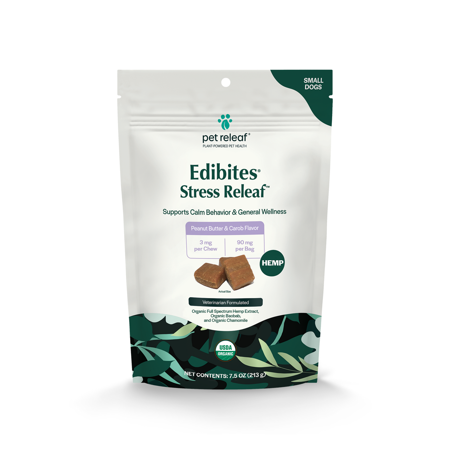 Edibites Stress Releaf Peanut Butter & Carob | Pet Releaf