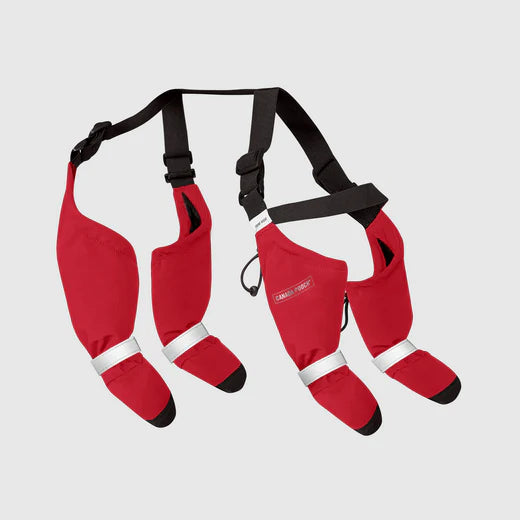 Red Suspender Boots- Dog Boots | Canada Pooch