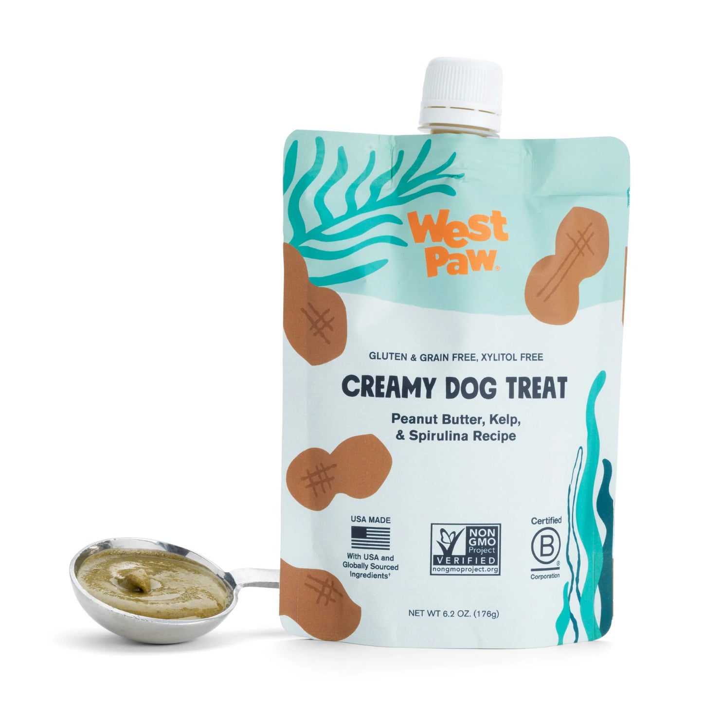 Peanut Butter, Kelp & Spirulina Creamy Dog Treat | West Paw