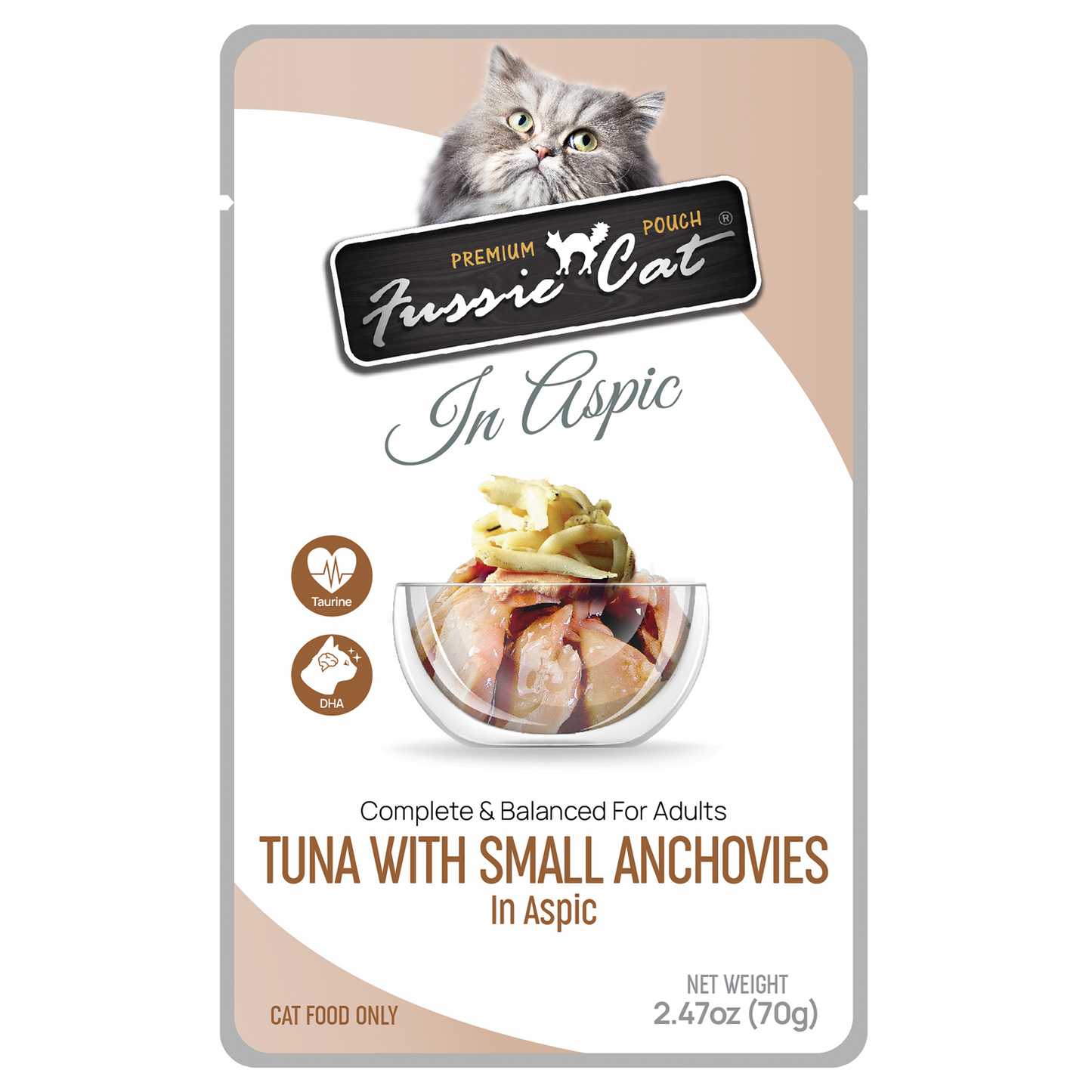 Fussie Cat Tuna with Small Anchovies in Aspic Pouch