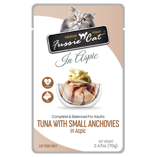 Fussie Cat Tuna with Small Anchovies in Aspic Pouch