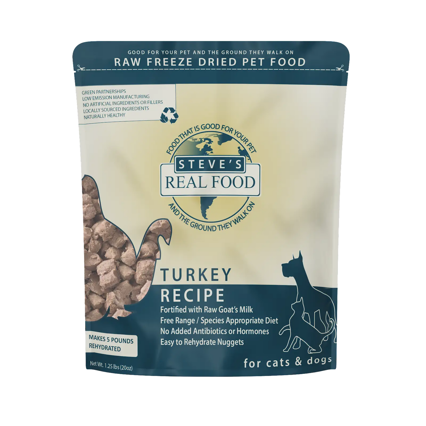 Freeze Dried Raw Turkey Dog Food | Steve's Real Food