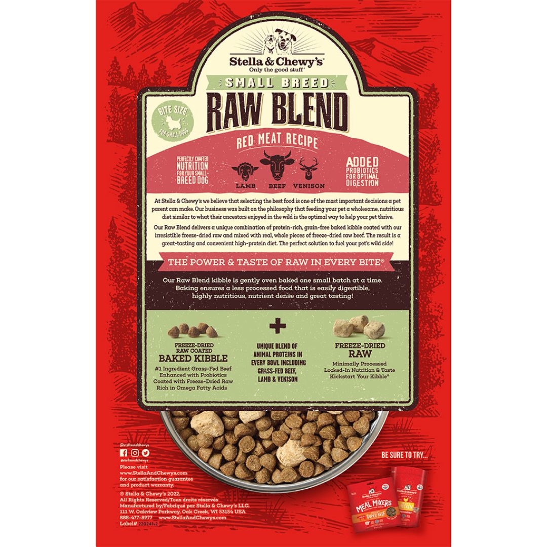 Stella & Chewy's Small Breed Red Meat Raw Blend Kibble- Grain Free