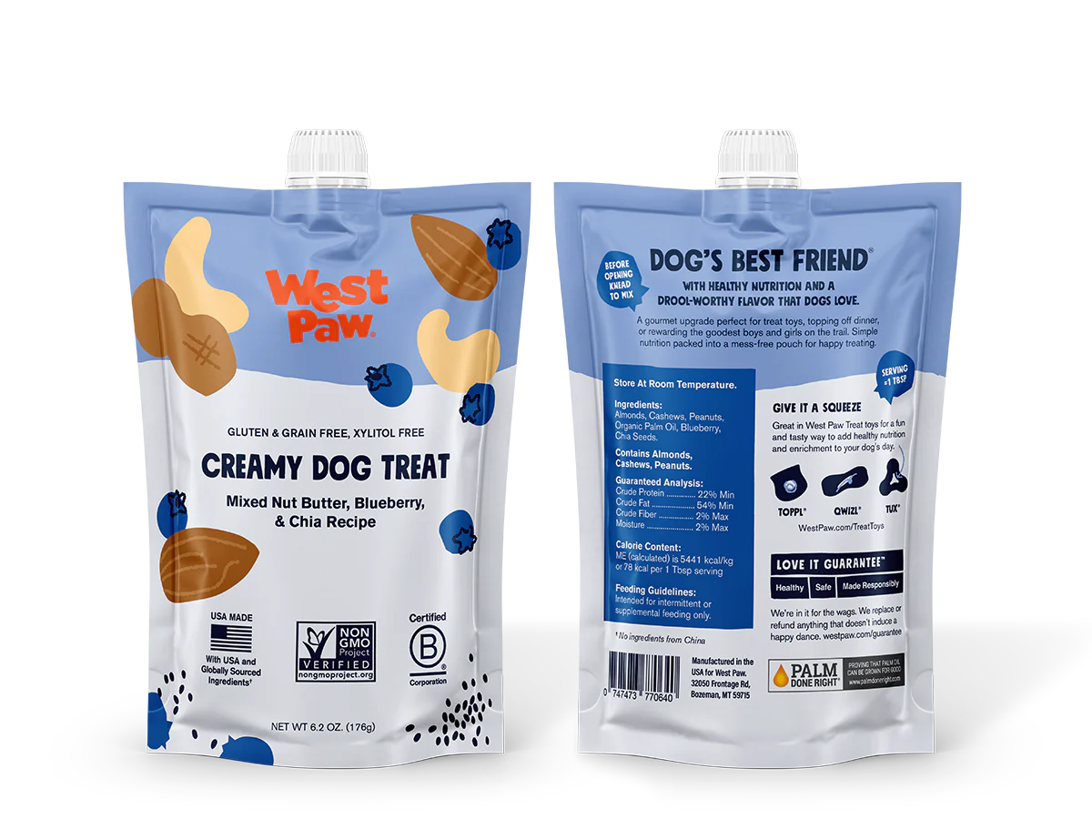 Nut Butter, Blueberry & Chia Seed Creamy Dog Treat | West Paw