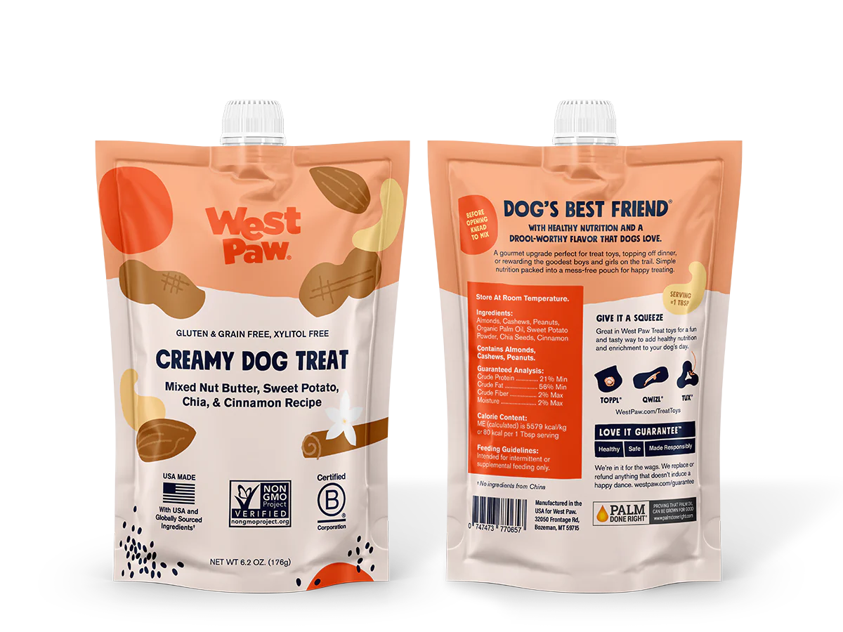 Nut Butter, Sweet Potato & Chia Seed Creamy Dog Treat | West Paw