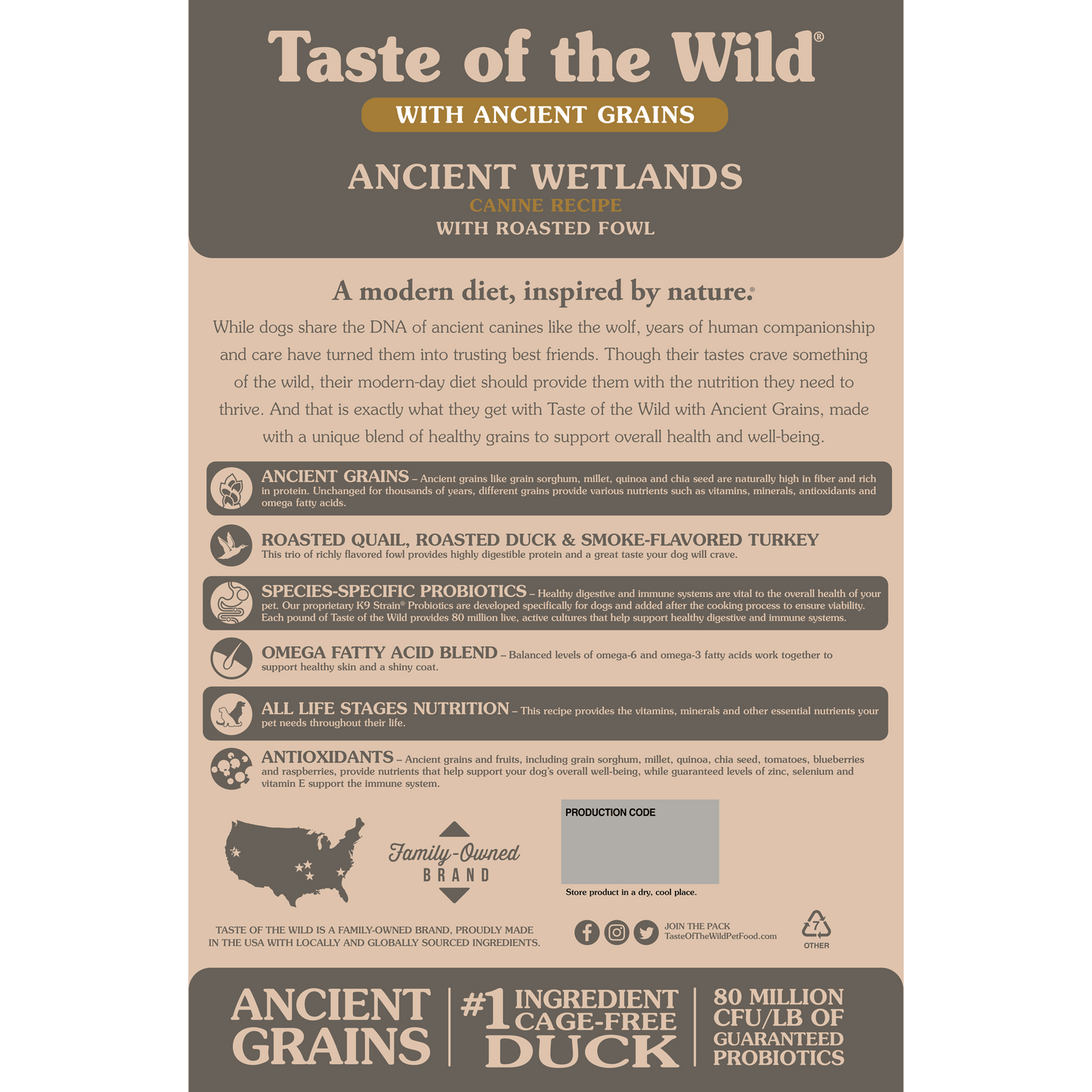 Taste of the Wild Ancient Grains Dog Food- Wetlands