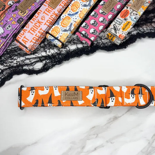 Spooky Ghosts Dog Collar | K & M Collars