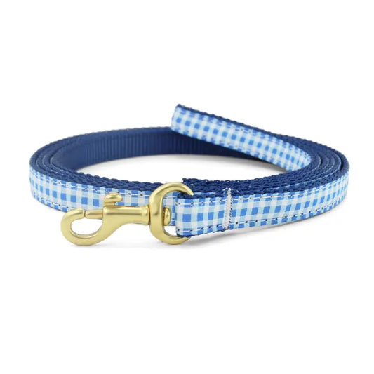 Up Country Blue Gingham Small Breed Dog Lead