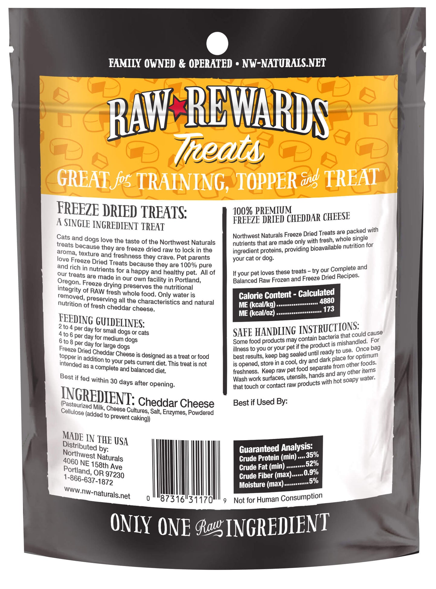 Raw Rewards Freeze Dried Cheddar Cheese Treats | NWN