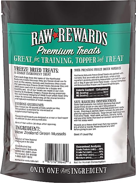 Raw Rewards Freeze Dried Green Lipped Mussels | NWN