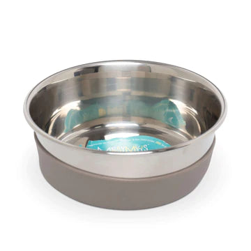 Heavy Gauge Stainless Steel Dog Bowl with Non-Slip Removable Silicone Base